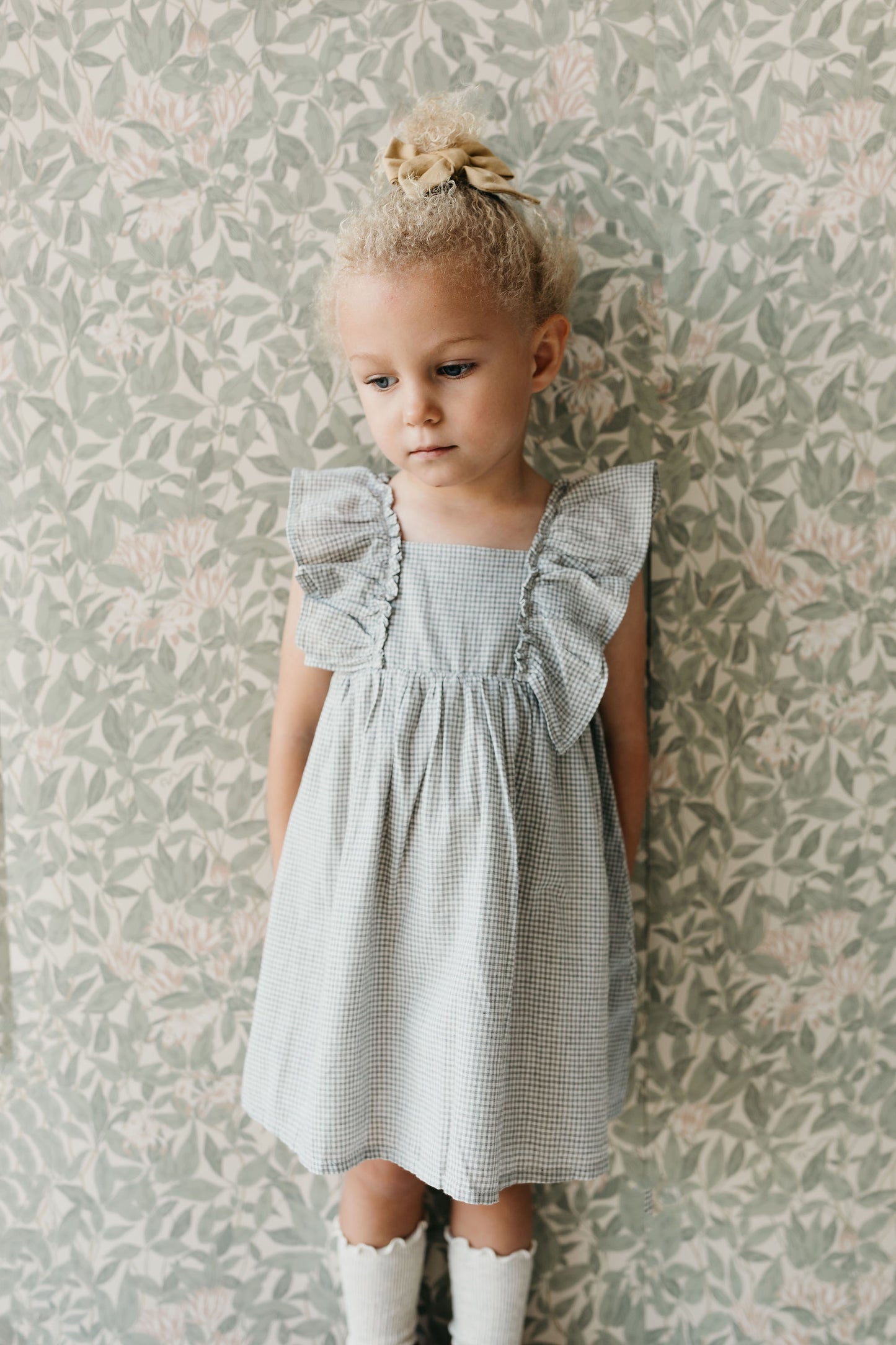Load image into Gallery viewer, Organic Cotton Gingham Sylvie Dress - Sky
