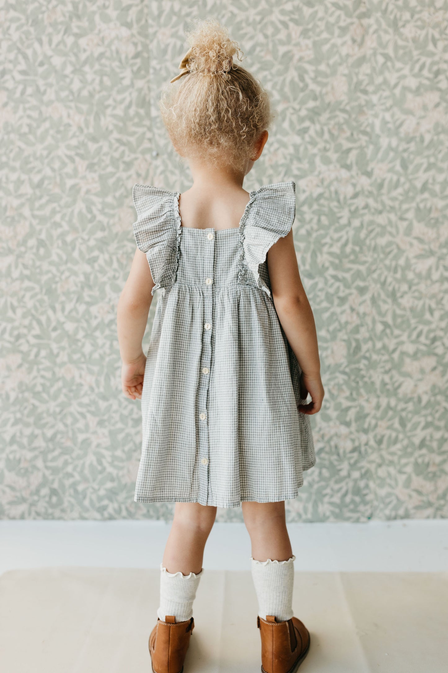 Load image into Gallery viewer, Organic Cotton Gingham Sylvie Dress - Sky
