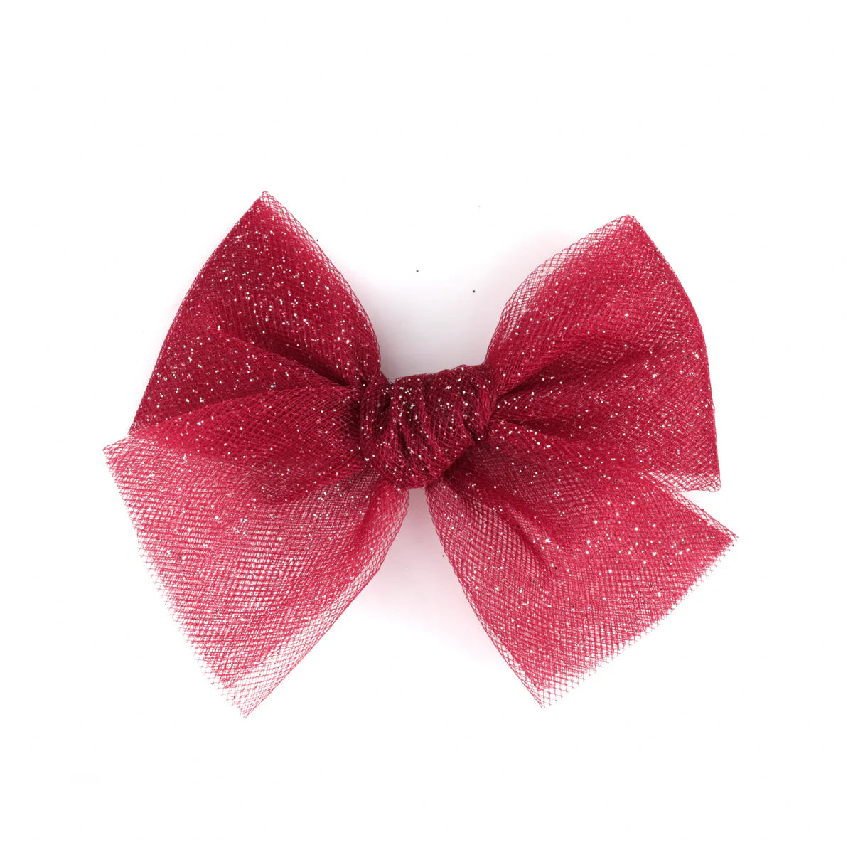 Classic Tulle Bow // Christmas Glitter - Red