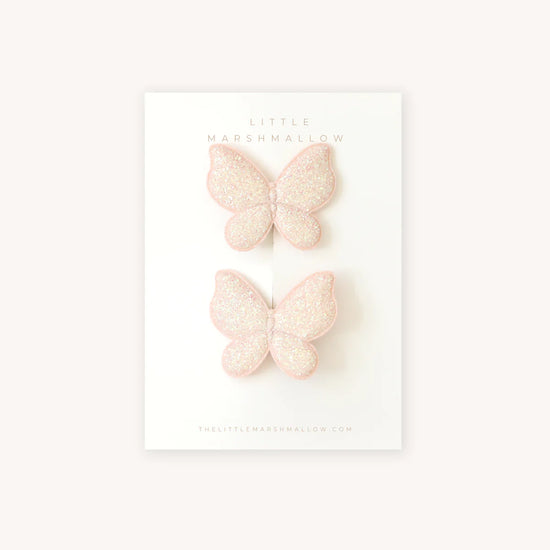 Butterfly Clip Pigtail - Blush Champagne