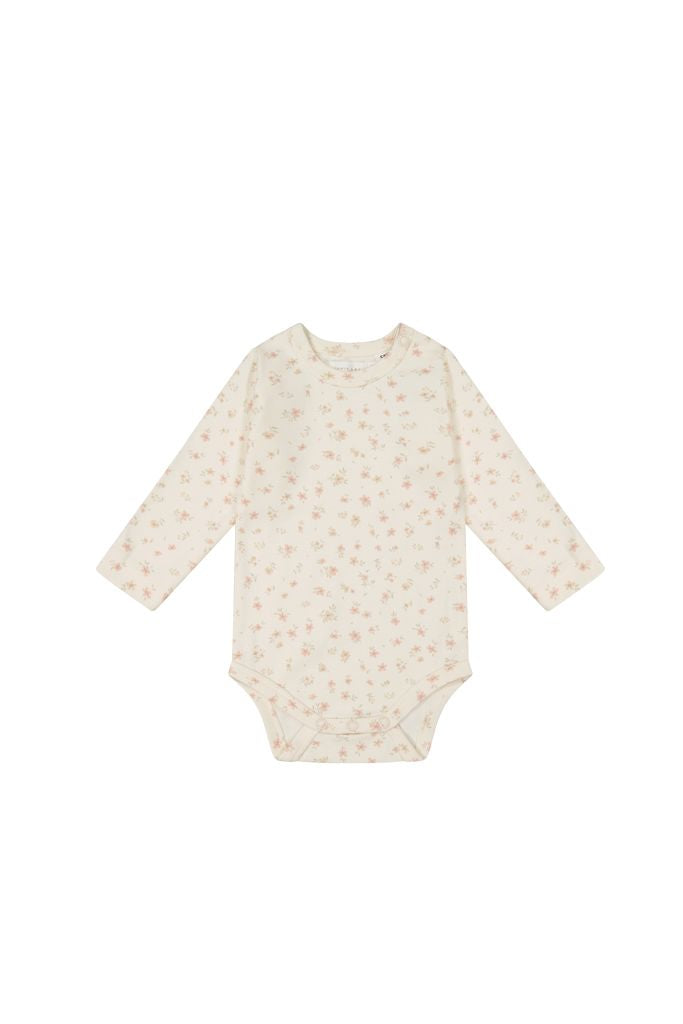 Load image into Gallery viewer, Organic Cotton Long Sleeve Bodysuit - Goldie Egret
