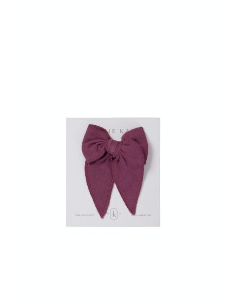 Organic Cotton Muslin Bow - Rosewater