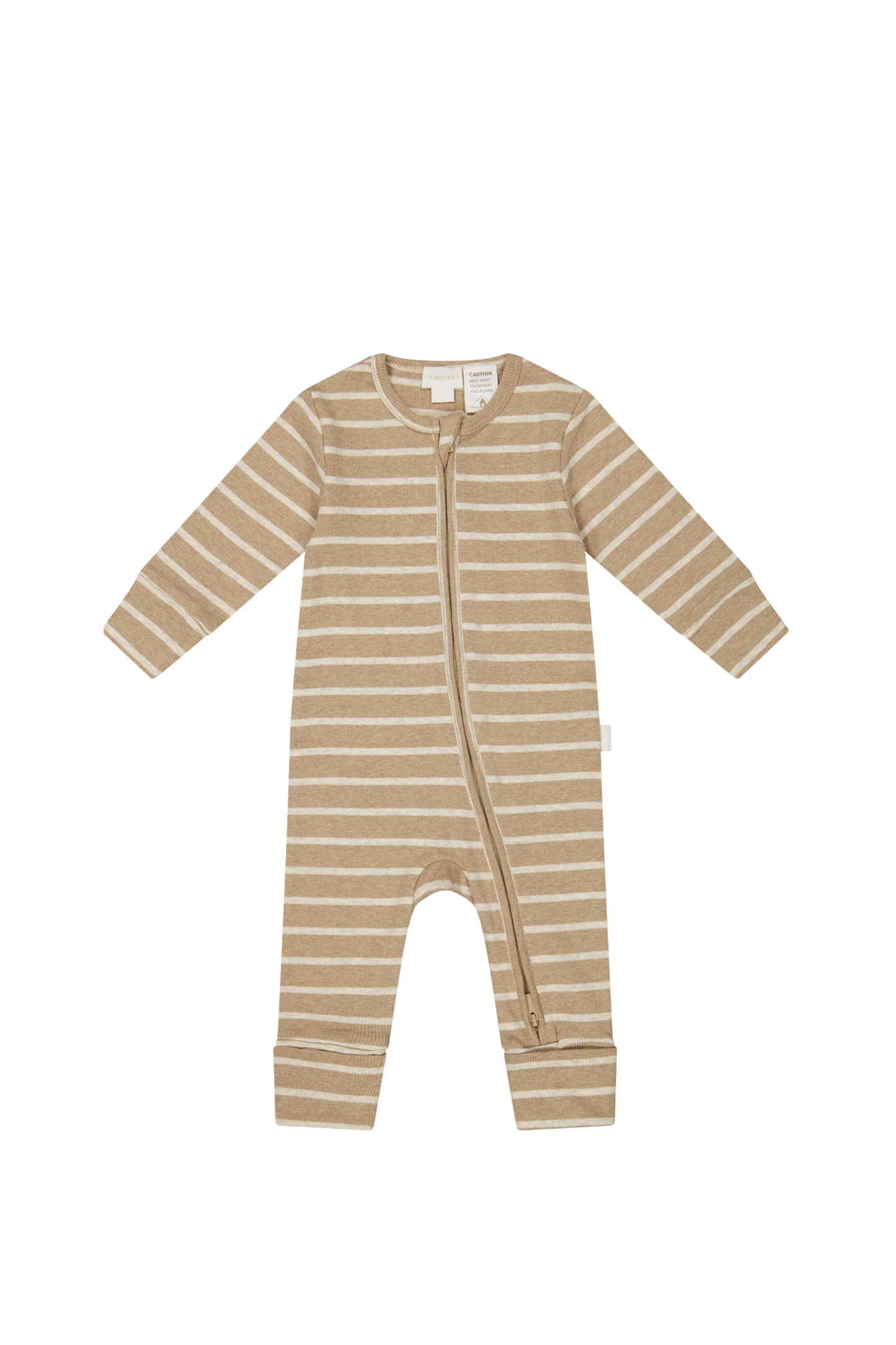 Load image into Gallery viewer, Organic cotton Fine Rib Gracelyn Onepiece - Elias Stripe Sable Marle

