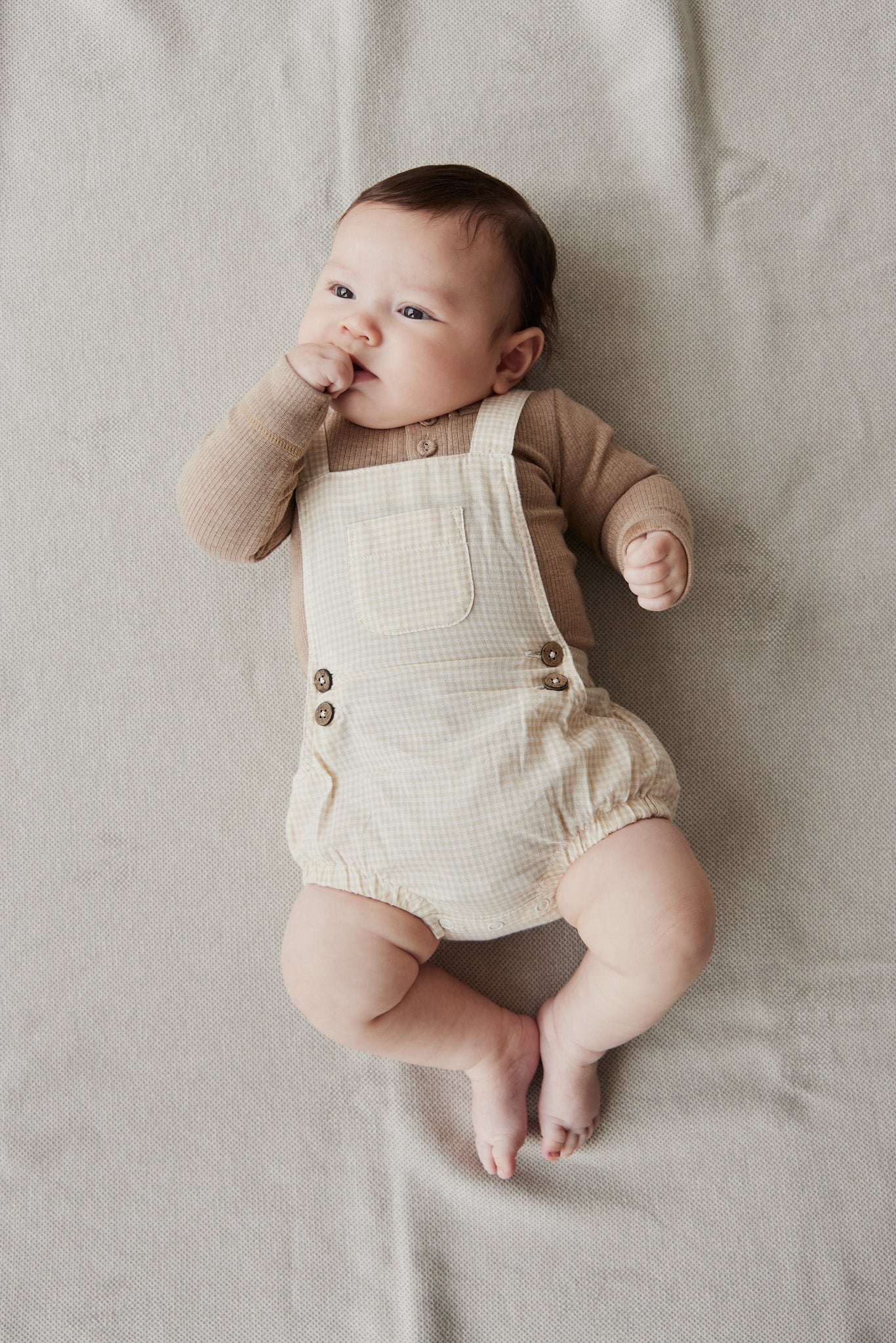Load image into Gallery viewer, Organic Cotton Robin Romper - Sesame Gingham
