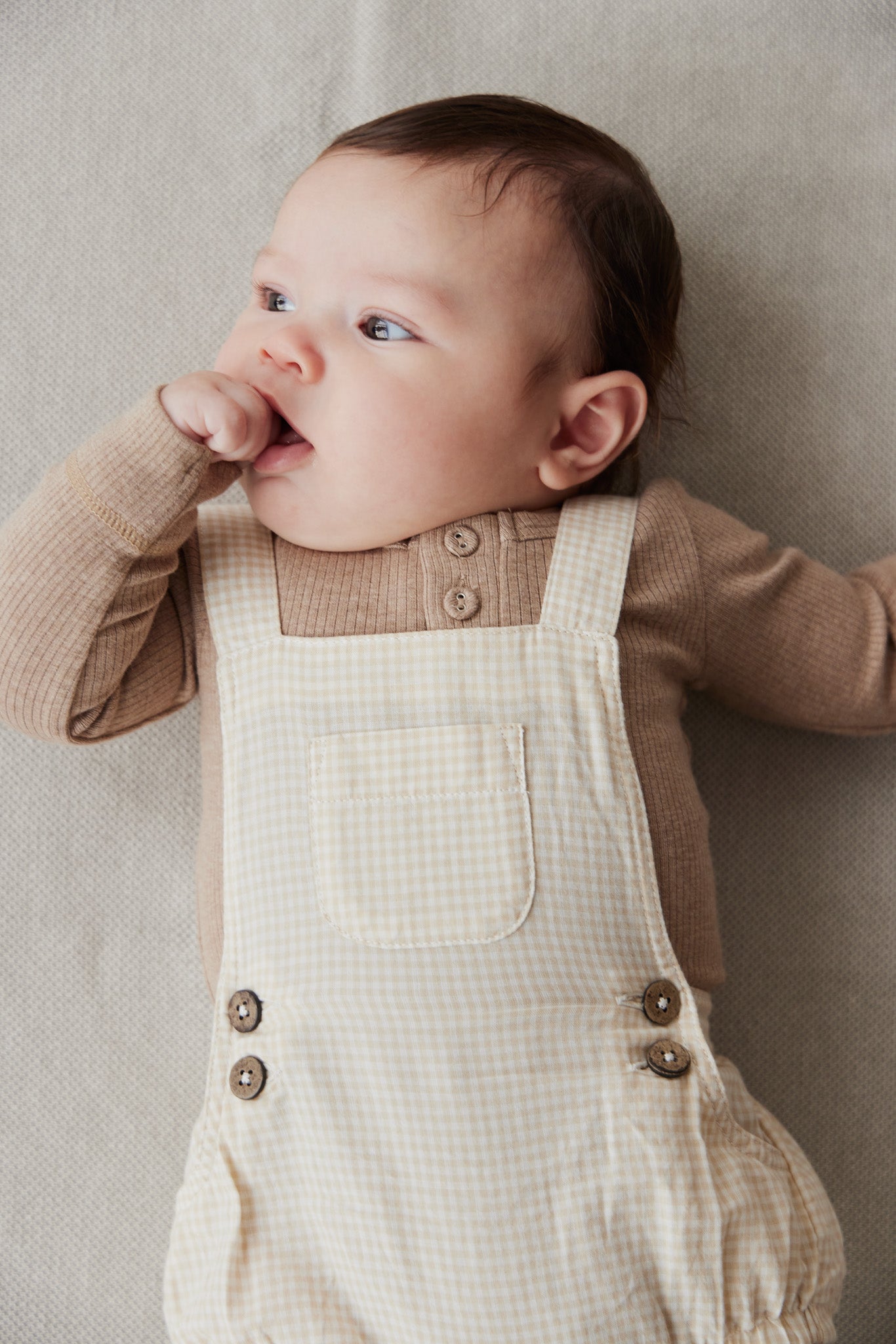 Load image into Gallery viewer, Organic Cotton Robin Romper - Sesame Gingham
