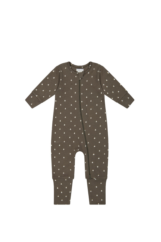 Organic Cotton Reese Zip Onepiece - Pears Thyme