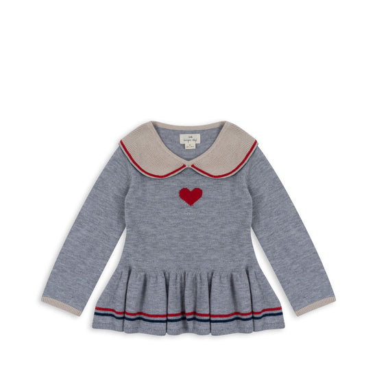 Maxime knit Collar Blouse - Heart stripe