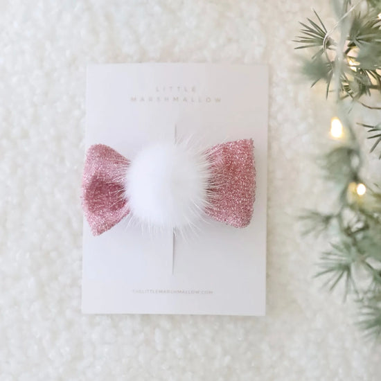 Petite Bow // Fluffy Tinsel Pink