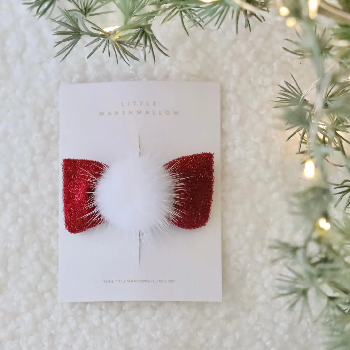 Petite Bow // Fluffy Tinsel Red