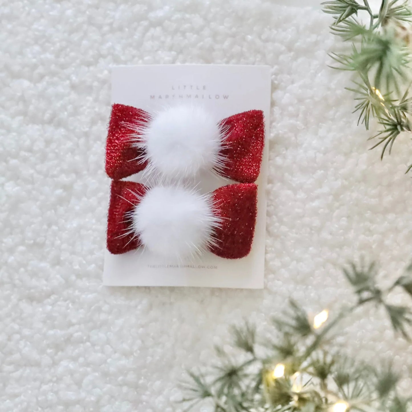 Petite Pigtail Set // Fluffy Tinsel Red