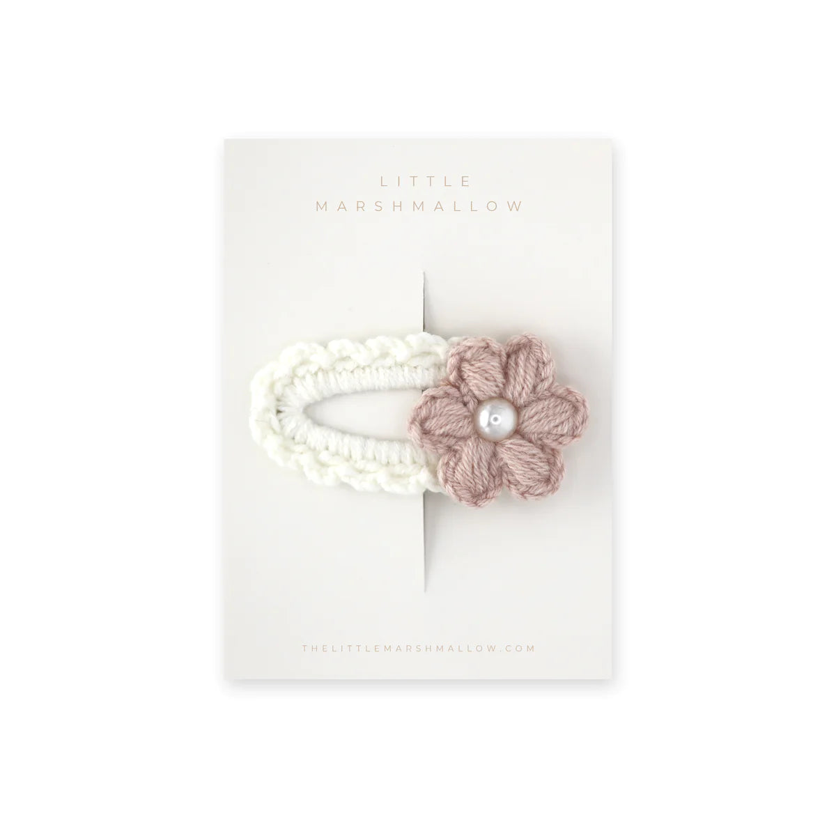 Flower Crochet Clip - Camellia Pearl Pink