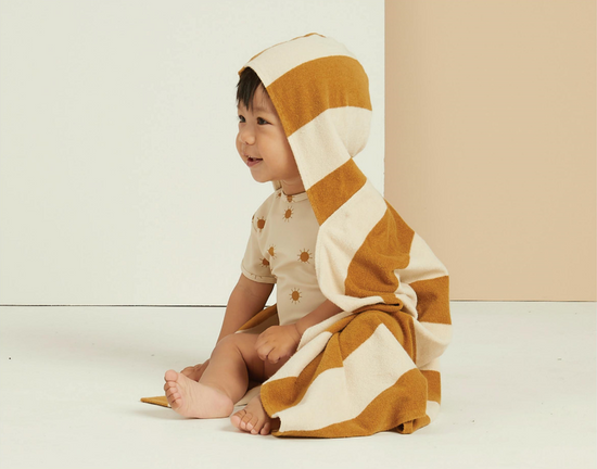 Hooded Towel - Gold Stripe (Baby)