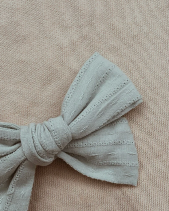 Load image into Gallery viewer, Seafoam Blue Embroidery Bow
