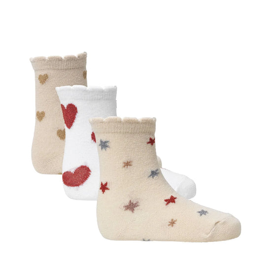 3 Pack Jacquard Socks - Heart/Aisuru/Star