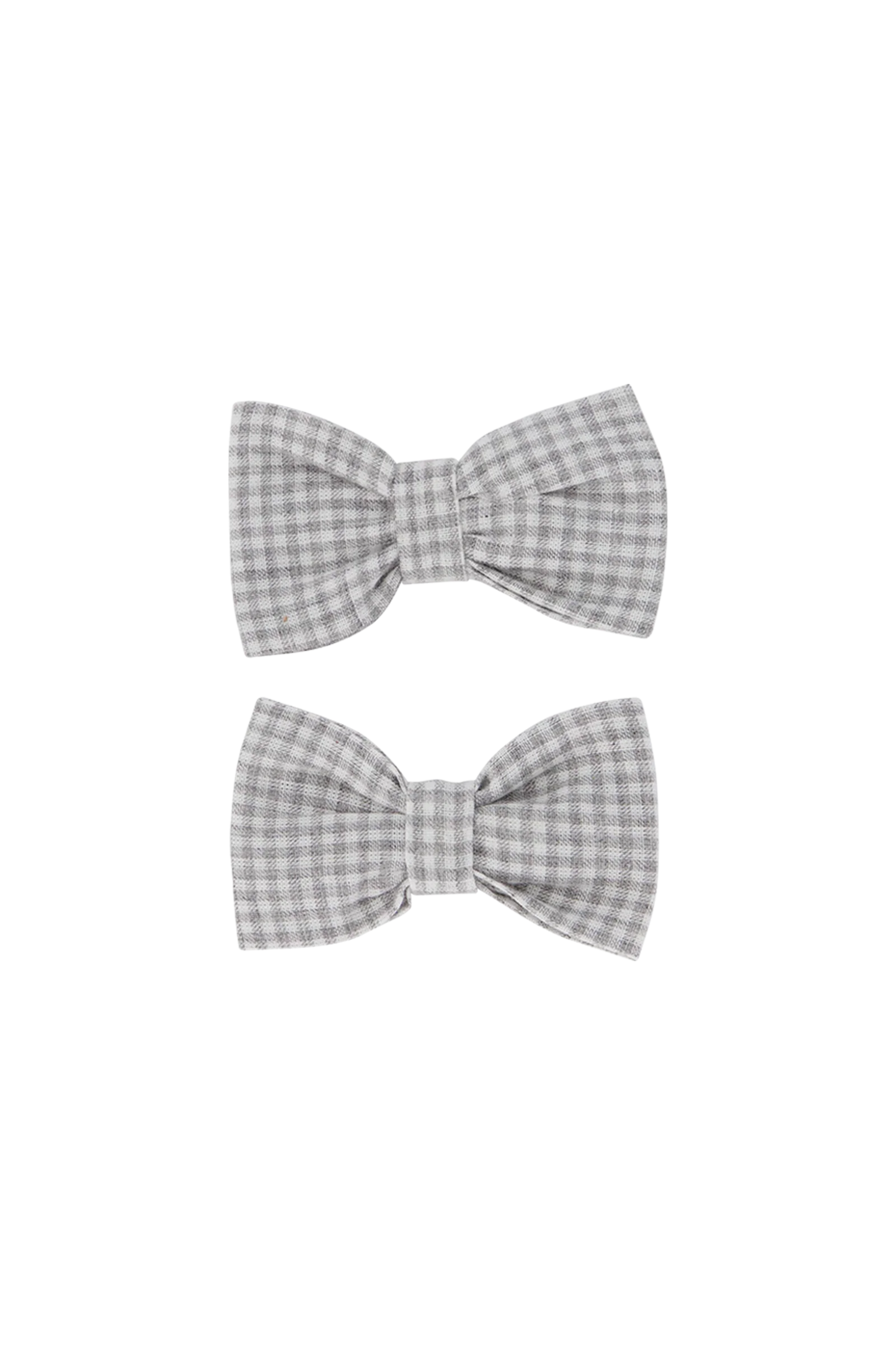 Organic Cotton Gingham Mini Bow Two Pack - Sky