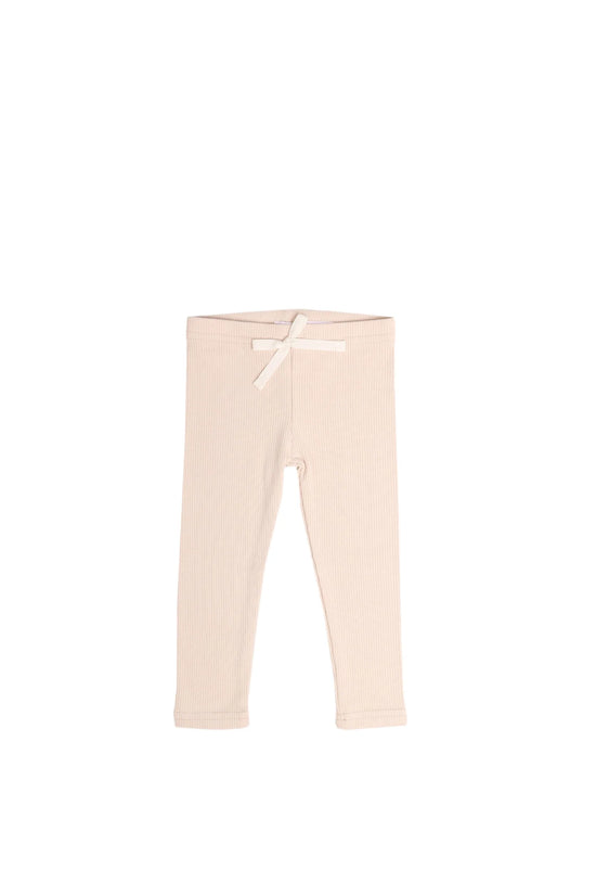 Organic Cotton Fine Rib Legging - Rose Dust