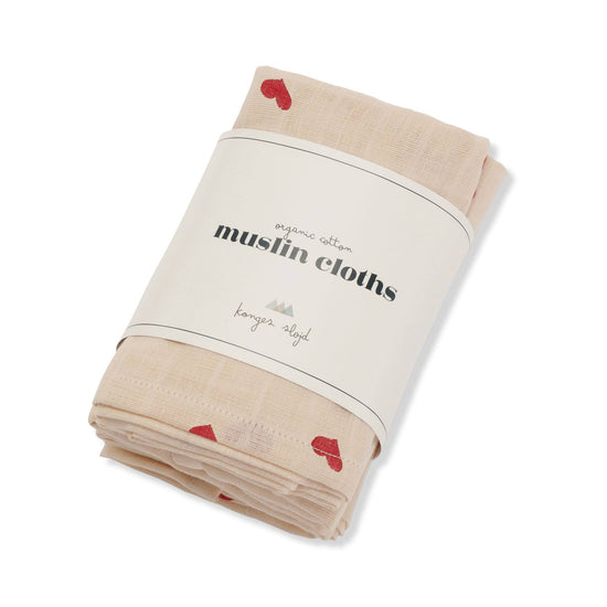 3 pack muslin cloth GOTS - Amour Rouge