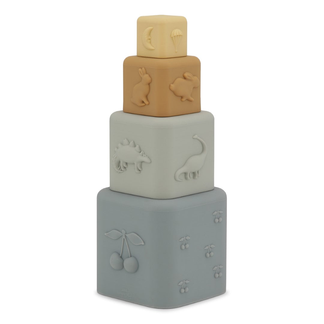 Silicone Stacking Tower - Quarry Blue Mix