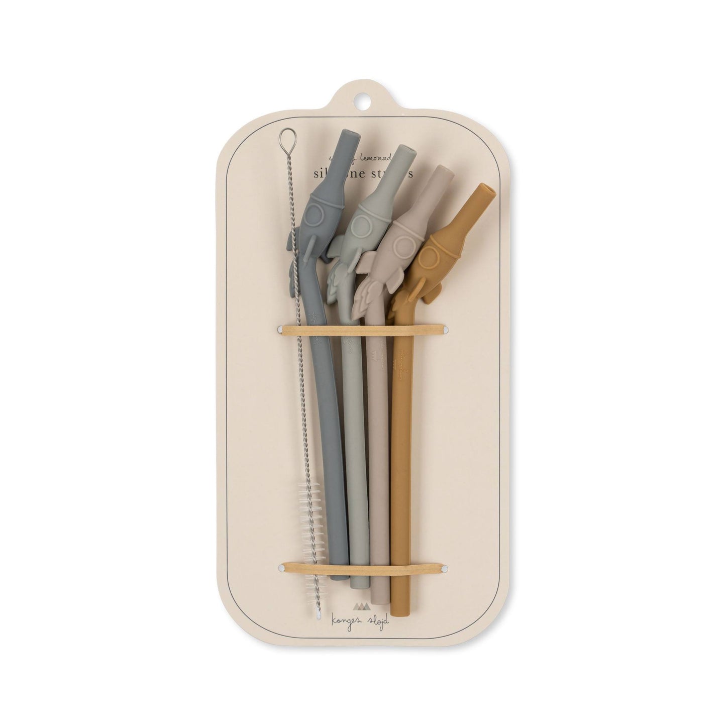 Load image into Gallery viewer, 4 Pack Silicone Straws Rocket - Quarry Blue Mix
