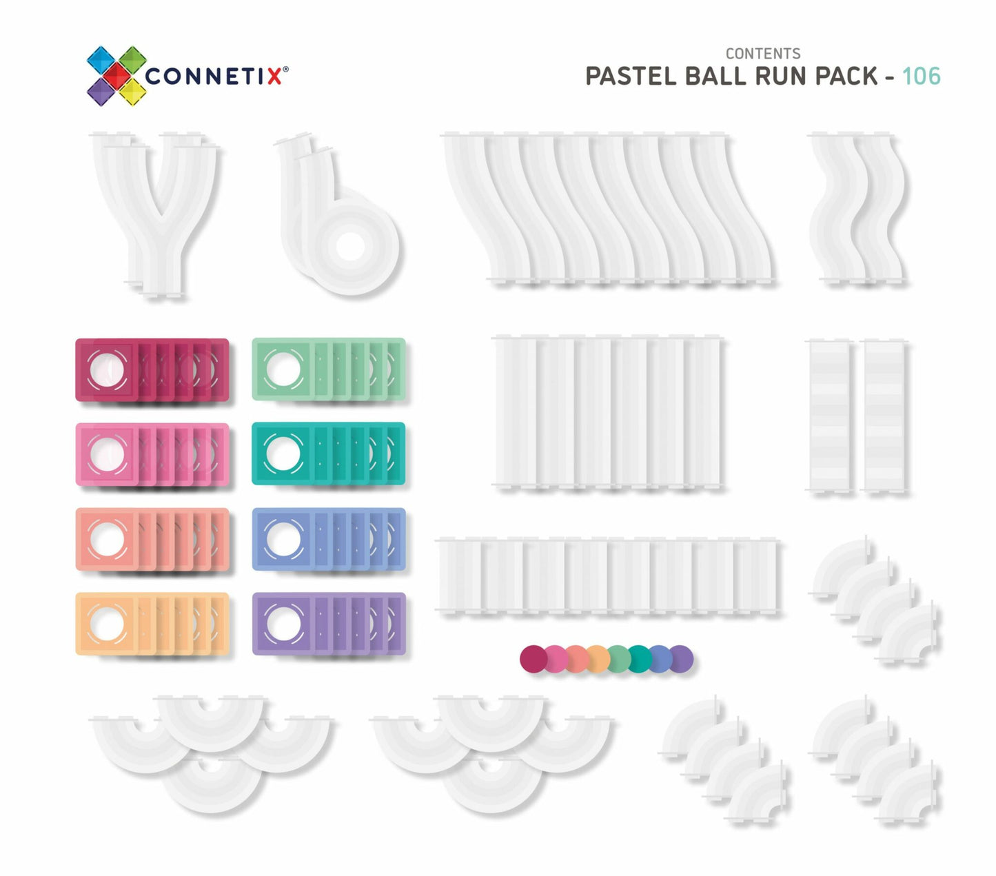 106 Piece Pastel Ball Run Pack