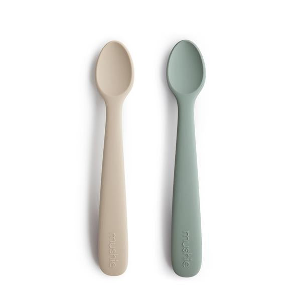 Load image into Gallery viewer, Silicone Feeding Spoons - Cambridge Blue/Shifting Sand
